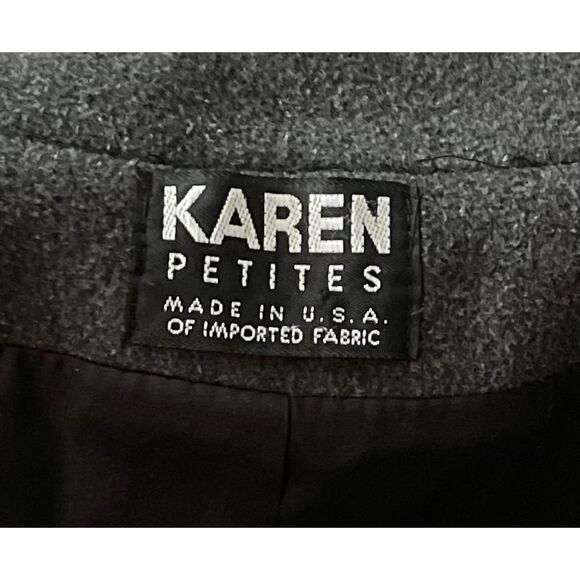 Karen Petites Gray Wool Cashmere Blend Long Coat Women’s Size 10P USA Made - Picture 3 of 14